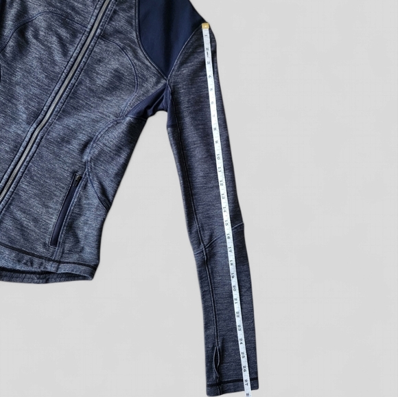 Lululemon Forme Jacket Zip-up Slub Denim Sz 6 - Picture 3 of 11